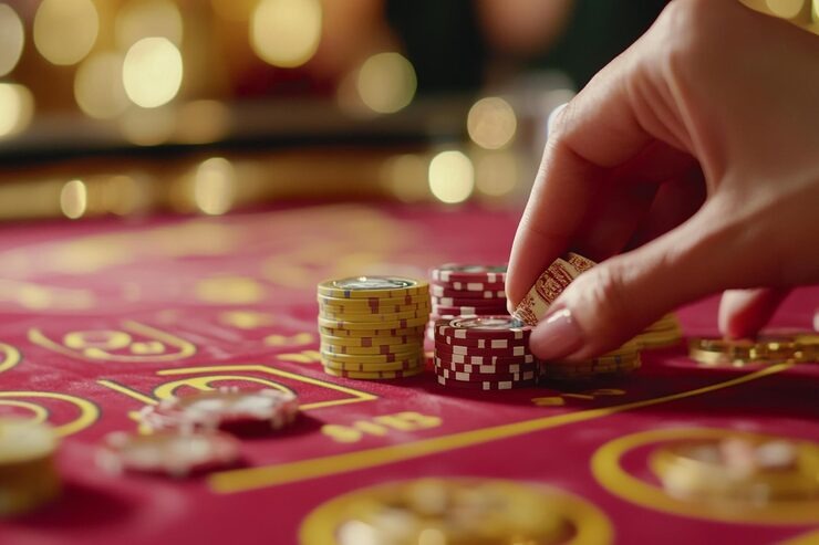 Live roulette table with dealer and betting interface